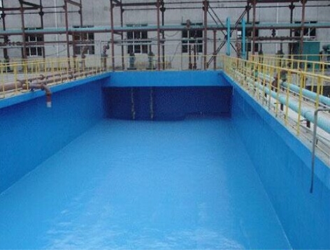 進口聚脲噴涂機水池防腐施工案例